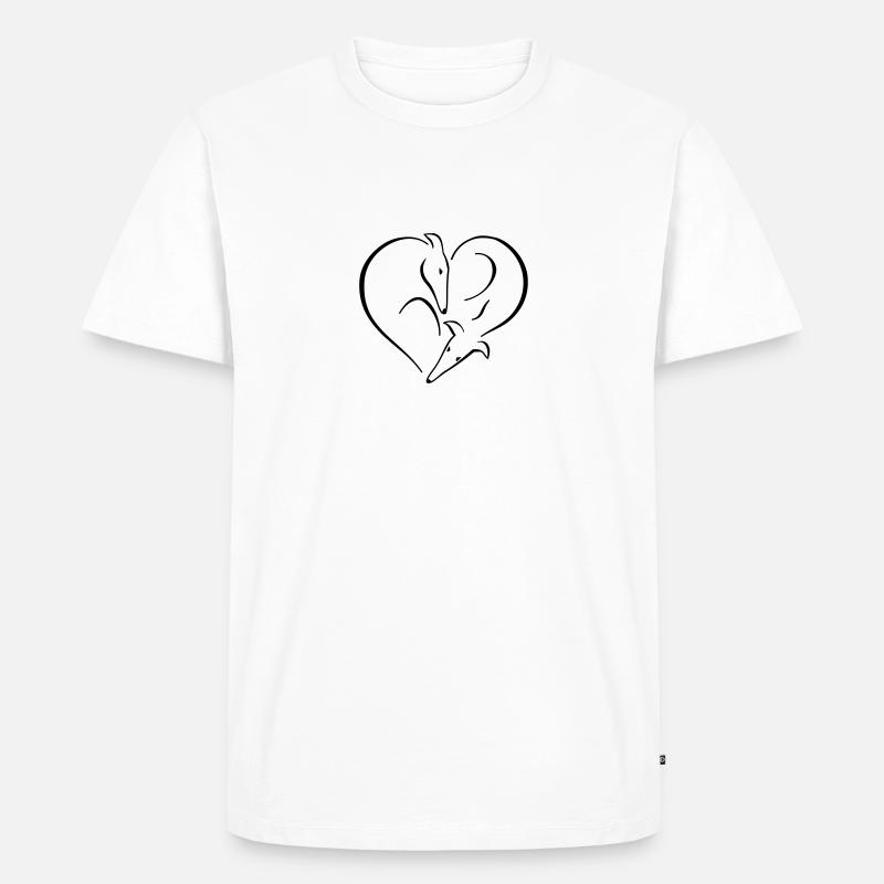 Windhundherz - Männer Premium Bio T-Shirt - Weiß