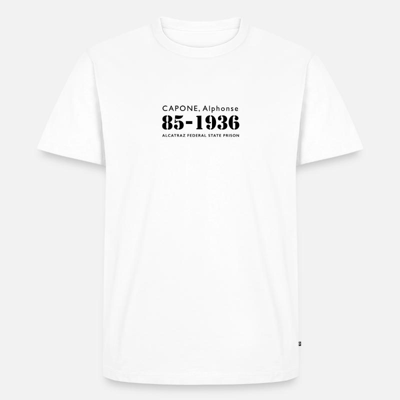 Alcatraz Capone - Männer Premium Bio T-Shirt - Weiß
