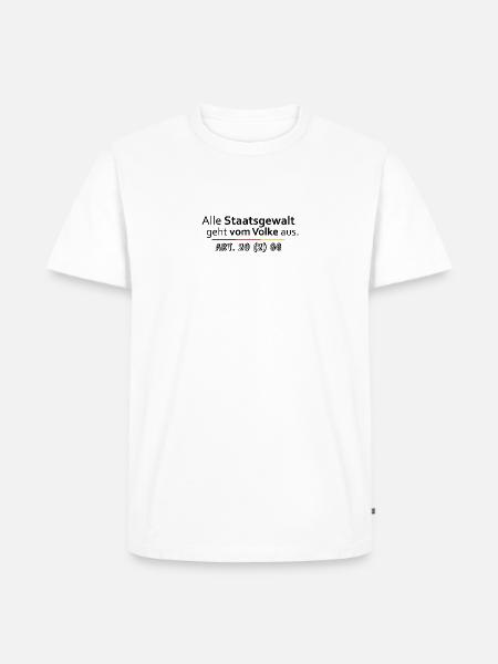 Artikel 20 Grundgesetz - Männer Premium Bio T-Shirt - Weiß