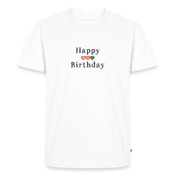 HAPPY BIRTHDAY - T-shirt Premium bio Homme - blanc - Devant - Nico (187cm)