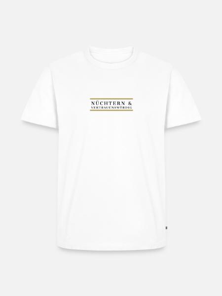 Nüchtern und vertrauenswürdig - Männer Premium Bio T-Shirt - Weiß