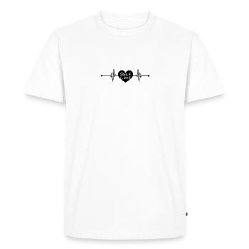 Heartbeat Amour de soi Amour de soi - T-shirt Premium bio Homme - blanc - Devant - Nico (187cm)
