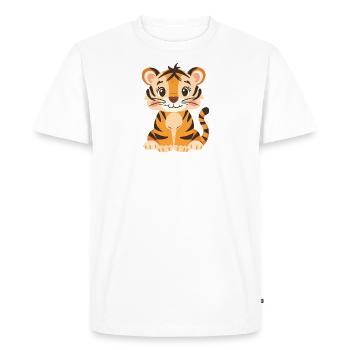 Chat sauvage tigre chat domestique - T-shirt Premium bio Homme - blanc - Devant - Nico (187cm)