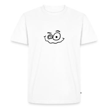 Sourire drôle fou fou - T-shirt Premium bio Homme - blanc - Devant - Nico (187cm)