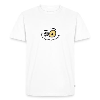 Sourire drôle fou fou - T-shirt Premium bio Homme - blanc - Devant - Nico (187cm)