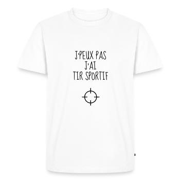 Tir Sportif Tireur Sport Sportif Athlète - T-shirt Premium bio Homme - blanc - Devant - Nico (187cm)
