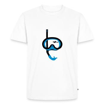 Snorkeling, diving, snorkeling mask and shark - Men's Premium Organic T-Shirt - white - Front - Nico (187cm)
