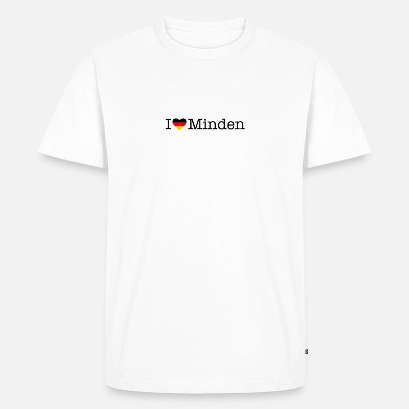 I love Minden - Männer Premium Bio T-Shirt - Weiß