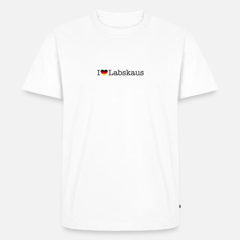 I love Labskaus - Männer Premium Bio T-Shirt - Weiß