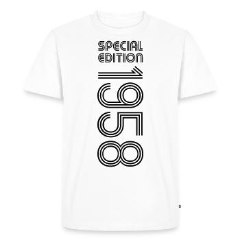 Édition spéciale 1958 - Anniversaire 1958 Changement de couleur - T-shirt Premium bio Homme - blanc - Devant - Nico (187cm)