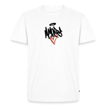 amore graffiti - T-shirt Premium bio Homme - blanc - Devant - Nico (187cm)