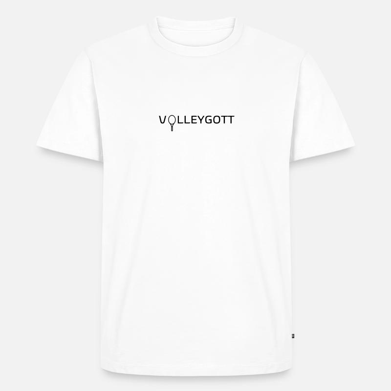 Volleygott schwarz - Männer Premium Bio T-Shirt - Weiß