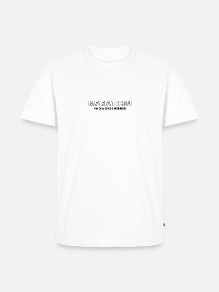 Marathon- no words needed - Männer Premium Bio T-Shirt - Weiß
