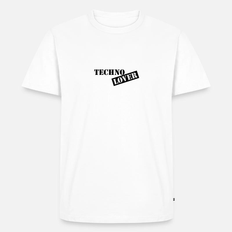 techno lover - Männer Premium Bio T-Shirt - Weiß