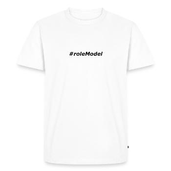 #roleModel - T-shirt Premium bio Homme - blanc - Devant - Nico (187cm)