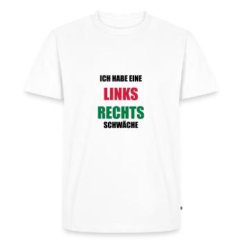 Left right weak red green green red - Men's Premium Organic T-Shirt - white - Front - Nico (187cm)
