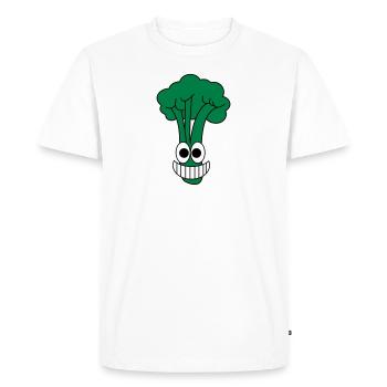 Brocoli heureux - T-shirt Premium bio Homme - blanc - Devant - Nico (187cm)
