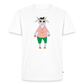 Chèvre - T-shirt Premium bio Homme - blanc - Devant - Nico (187cm)