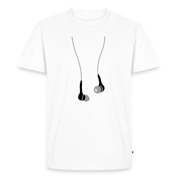 Écouteurs - T-shirt Premium bio Homme - blanc - Devant - Nico (187cm)
