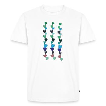 chaîne de cœur bleu - T-shirt Premium bio Homme - blanc - Devant - Nico (187cm)