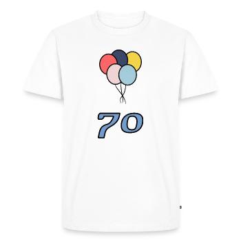 70. 70 YEARS. 70th ANNIVERSARY - Men's Premium Organic T-Shirt - white - Front - Nico (187cm)