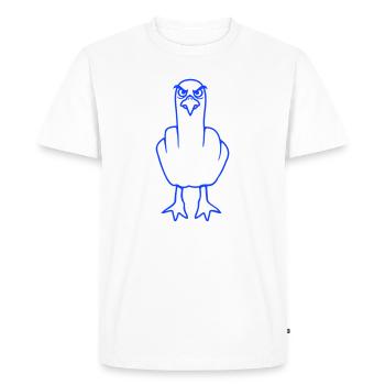 Mouette majeur insulte doigt puant vilain - T-shirt Premium bio Homme - blanc - Devant - Nico (187cm)