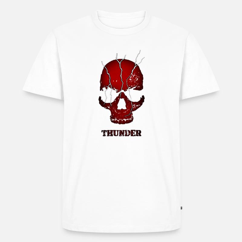 Exploding Thunder Skull - Men's Premium Organic T-Shirt - white