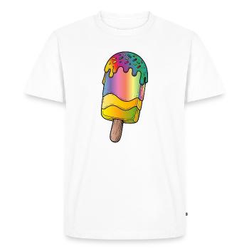 Illustration de dessins animés de glace arc-en-ciel - T-shirt Premium bio Homme - blanc - Devant - Nico (187cm)