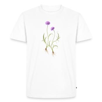 Illustration de la nature des fleurs de prairie - T-shirt Premium bio Homme - blanc - Devant - Nico (187cm)