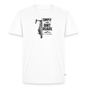 Aventure à vélo sur les routes de terre - T-shirt Premium bio Homme - blanc - Devant - Nico (187cm)