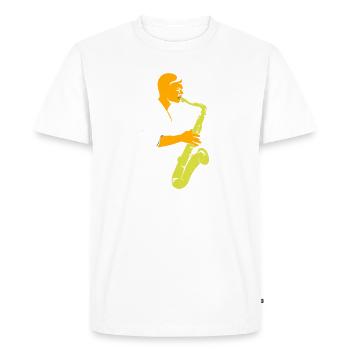 musique jazz musicien de jazz trompette saxophone cadeau - T-shirt Premium bio Homme - blanc - Devant - Nico (187cm)