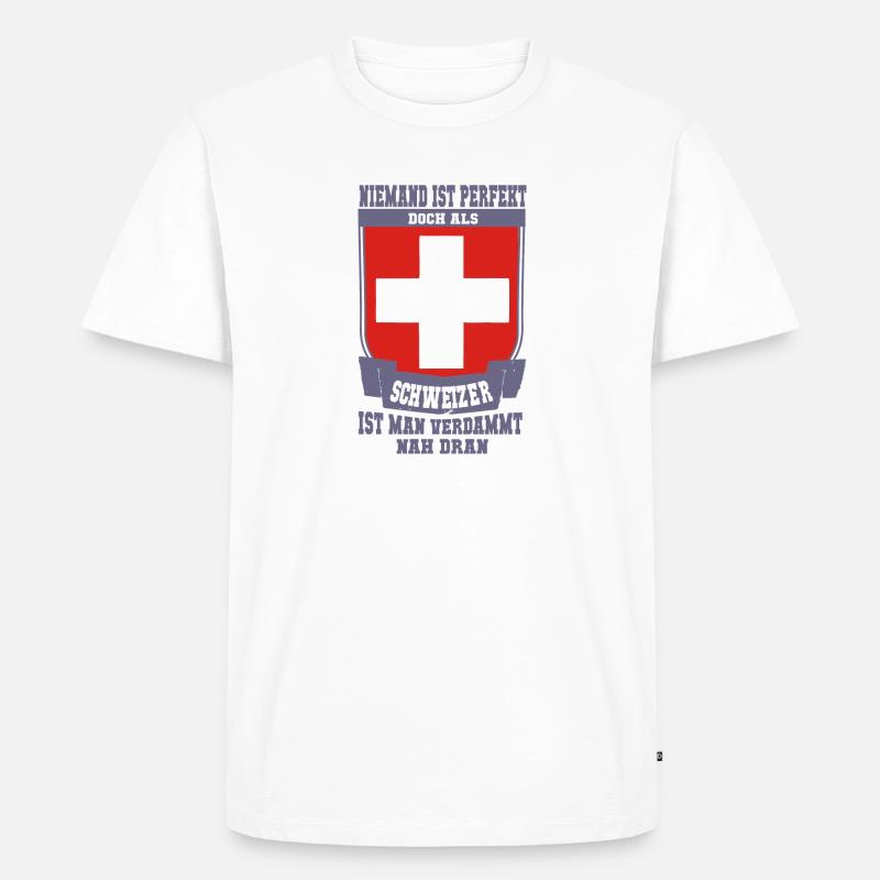 Schweizer Perfekt - Männer Premium Bio T-Shirt - Weiß