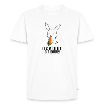 Cute Rabbit Eating a Carrot Pun - Men's Premium Organic T-Shirt - white - Front - Nico (187cm)
