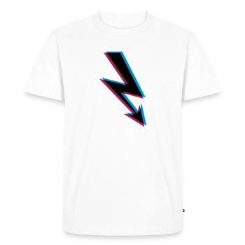 Foudre électrique 3d électricité énergie forte courant quatre-vingts - T-shirt Premium bio Homme - blanc - Devant - Nico (187cm)