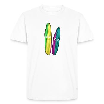 Concombre,Couple,Concombre,Concombre,Concombre,Couple - T-shirt Premium bio Homme - blanc - Devant - Nico (187cm)