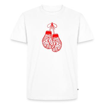Gants pour le cerveau - T-shirt Premium bio Homme - blanc - Devant - Nico (187cm)