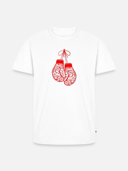 brain gloves - Männer Premium Bio T-Shirt - Weiß