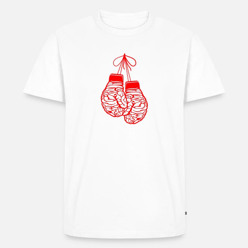 brain gloves - Männer Premium Bio T-Shirt - Weiß