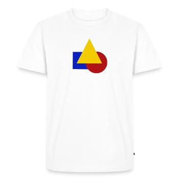 Géométrique - T-shirt Premium bio Homme - blanc - Devant - Nico (187cm)
