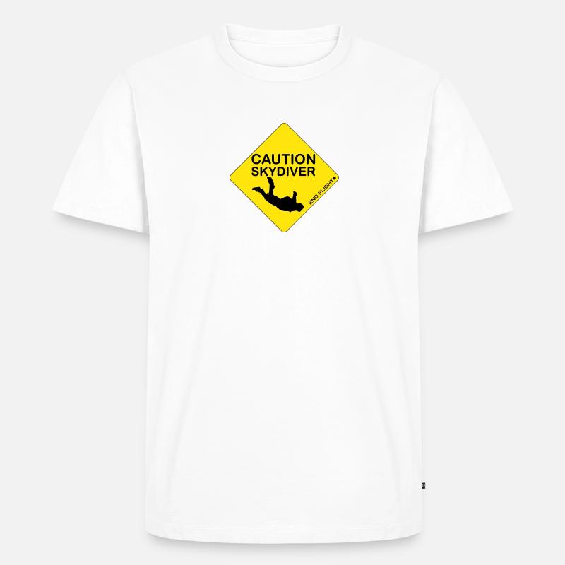 Caution Skydiver...der ultimative Sticker!😊 - Männer Premium Bio T-Shirt - Weiß