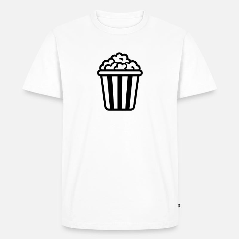 Popcorn - Männer Premium Bio T-Shirt - Weiß
