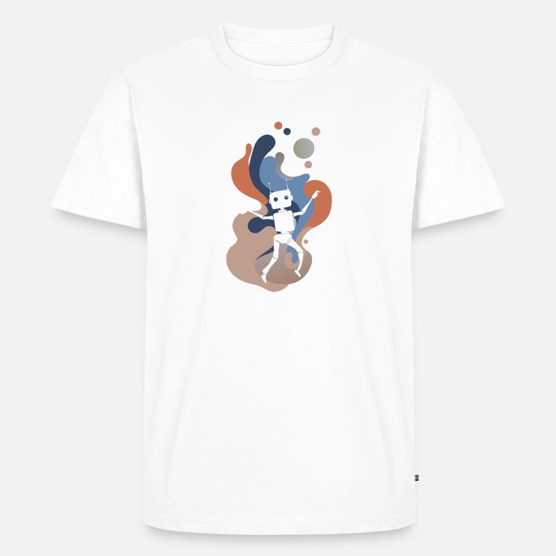 Roboter Cyborg - Männer Premium Bio T-Shirt - Weiß