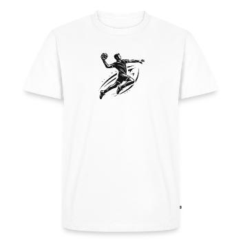 Cool handball design for handball players - Men's Premium Organic T-Shirt - white - Front - Nico (187cm)