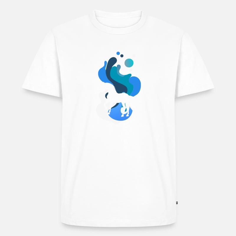 Pferd Pferde - Männer Premium Bio T-Shirt - Weiß