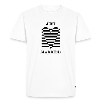 JUST MARRIED. LONG LIVE THE MARYS. VALENTINE'S DAY - Men's Premium Organic T-Shirt - white - Front - Nico (187cm)