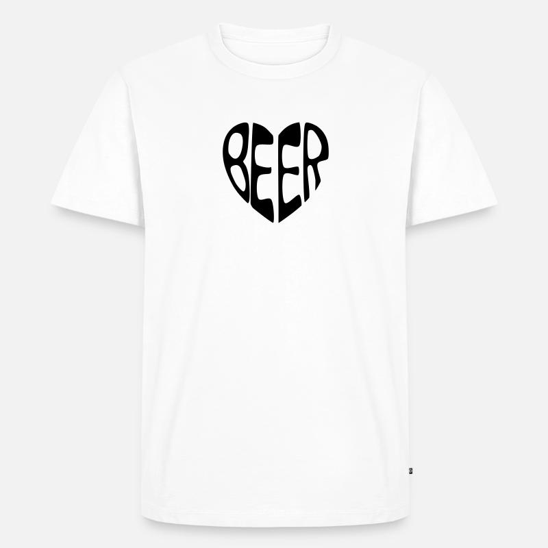 Bierherz - Männer Premium Bio T-Shirt - Weiß