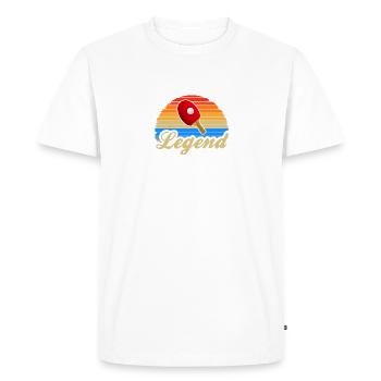 Légende du tennis de table, Joueur de tennis de table Vintage - T-shirt Premium bio Homme - blanc - Devant - Nico (187cm)