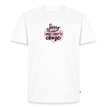 Funny Sacastic Quote - Men's Premium Organic T-Shirt - white - Front - Nico (187cm)