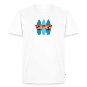 Cool Sunglasses California Sun Glasses Surfboard - Men's Premium Organic T-Shirt - white - Front - Nico (187cm)