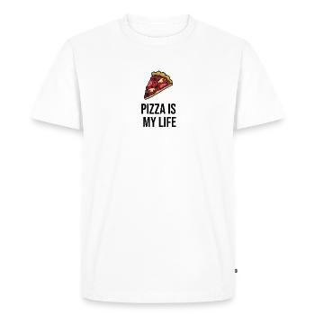 La pizza est ma vie - T-shirt Premium bio Homme - blanc - Devant - Nico (187cm)
